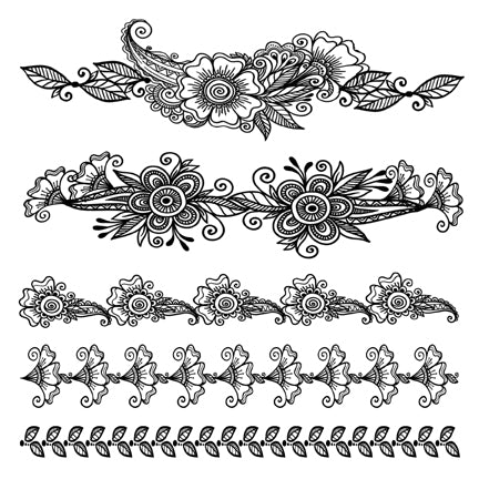 Black Henna Bands Tattoos