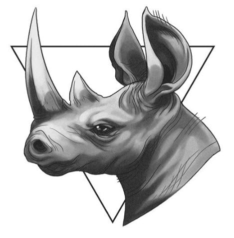 Tatuaje De Rinoceronte Negro