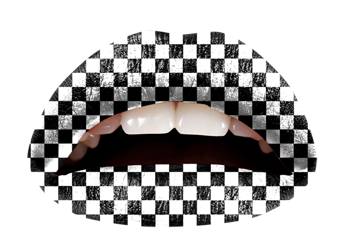 Black & White Checkered Violent Lips