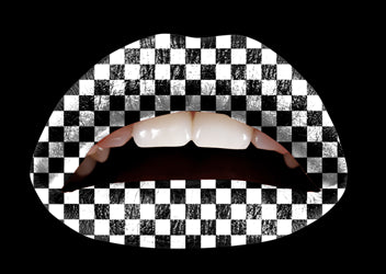 Black & White Checkered Violent Lips