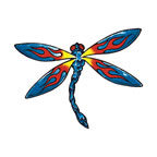 Blue & Yellow Dragonfly Tattoo