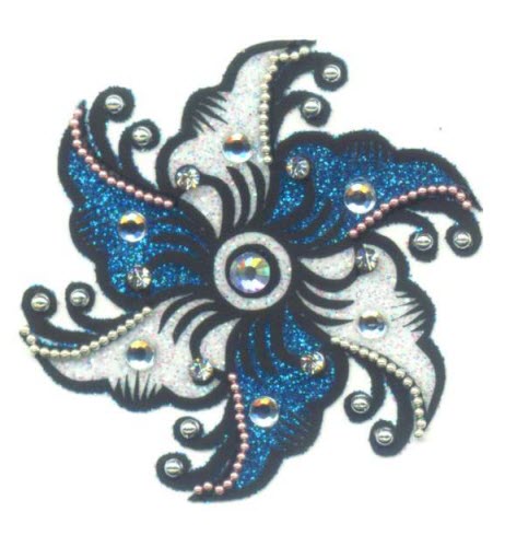 Sticker Gioiello Corpo Fiore Cristallo Blu