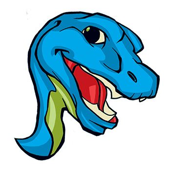 Blauer Dinosaurier Tattoo