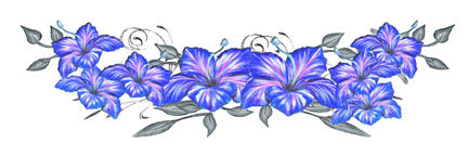 Blauwe Bloemen Band Tattoo