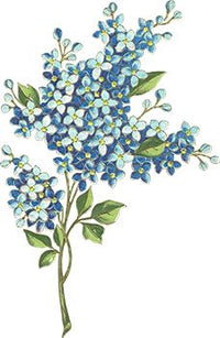 Blue Flowers Branch Tattoo