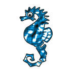 Cheval Marin Bleu Petit Tattoo