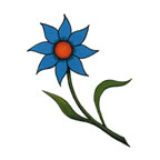 Pequeño Tatuaje De La Flor Azul