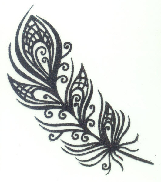 Black Feather Body Jewel Sticker