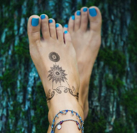 Bohemian Foot Jewelry Tattoo