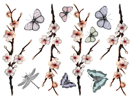 Papillons & Branches Florales (11 Tattoos)