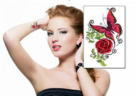 Schmetterling Rose Tattoo