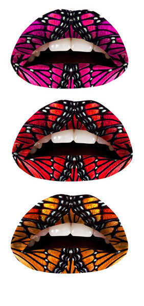 Butterfly Violent Lips (6 Lippen Tattoo Sätze)