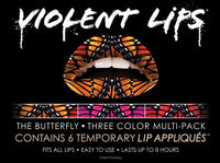 Butterfly Violent Lips (6 Lippen Tattoo Sätze)