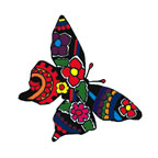 Papillon Ailles Fleurs Tattoo