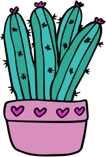 Grand Cactus Dans Pot Avec Coeurs Tattoo