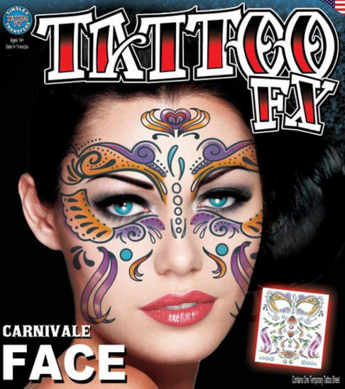 Carnivale Gesichts-Tattoo-Set