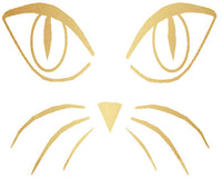 Gold Cat Face Tattoo