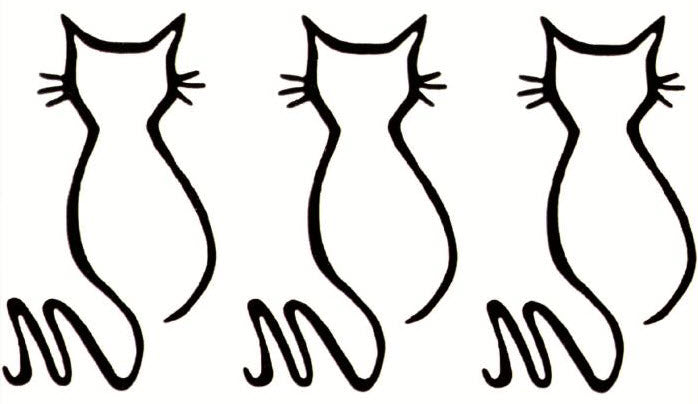 Tatuagem Silhoueta de Gato (3 Tatuagens)