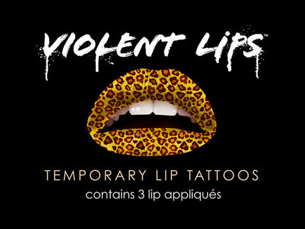 Cheetah Violent Lips (3 Lippen Tattoo Sätze)