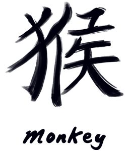 Chinesische Tierkreis Affe Tattoo