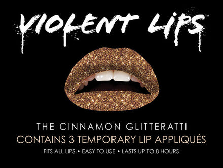 Cinnamon Glitteratti Violent Lips (3 Conjuntos Del Tatuaje Del L