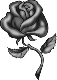 Kleine klassieke zwarte roos tattoo