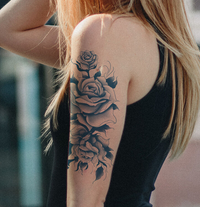 Funda Clásica de Rosas Azules Tatuaje