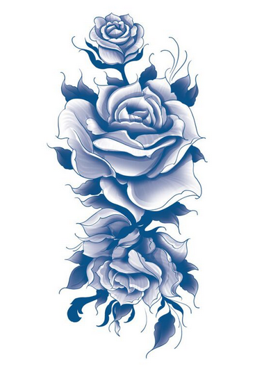 Manga Clássica de Rosas Azuis
