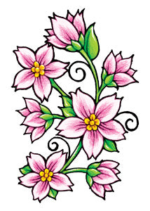 Flowers Classic Girls Tattoo