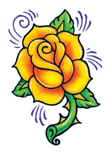 Classic Yellow Rose Tattoo – Tattoo for a week