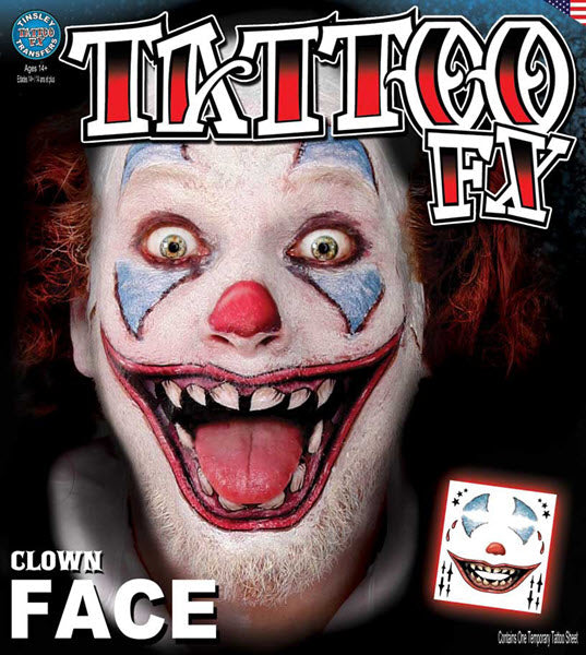 Clown Gesichts-Tattoo-Set