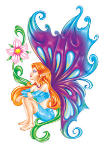 Color Fairy Glitter Tattoo