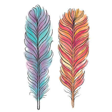 Colorful Plumes Tattoo