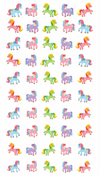 Colorful Ponies Nail Tattoos (50 Tattoos)