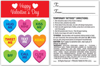 Messages Du Cœur Carte de Tatouage Saint Valentin