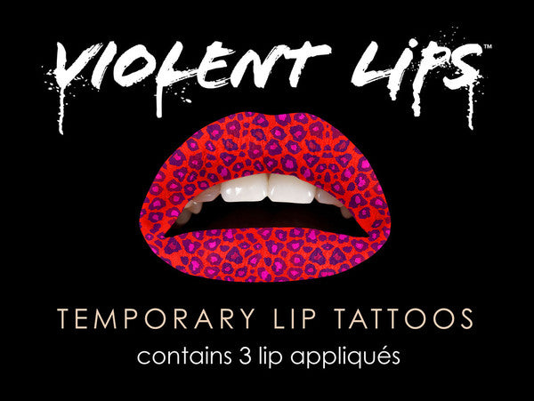 Coral Cheetah Violent Lips (Conjunto de 3 Tatuagens Labiais)