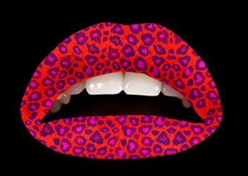 Coral Cheetah Violent Lips (Conjunto de 3 Tatuagens Labiais)