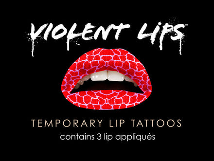 Coral Giraffe Violent Lips (3 Lippen Tattoo Sätze)