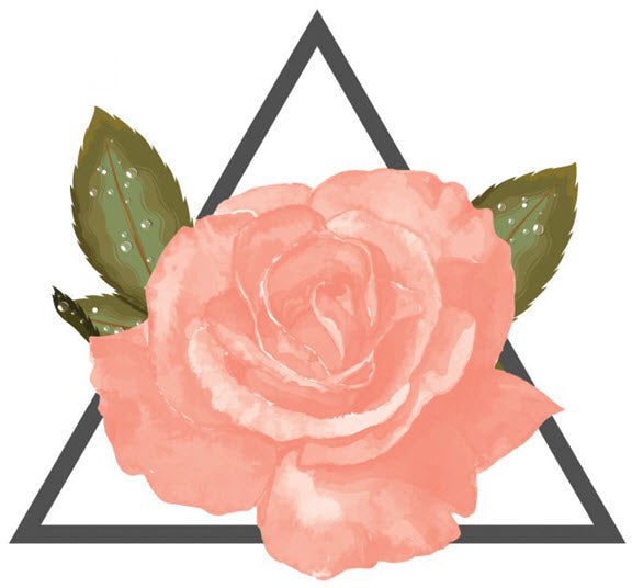 Tatuagem Rosa Coral Com Triângulo