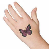 Tatuaje De Mariposa De Color Morado Oscuro