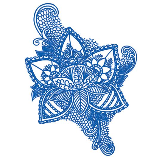 Delft Blue Flower Tattoo