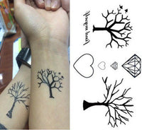Diamonds, Hearts & Trees Tattoos