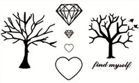 Diamanten, Herzen & Bäumen Tattoos