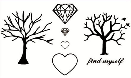Tatuagem de Diamantes, Corações & Árvores