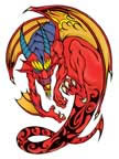 Dragón Rojo Diabólico Tatuaje