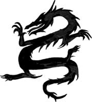 Black Dragon With Claws Tattoo