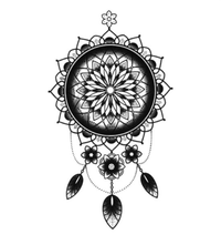 Dream Catcher with Flowers Temporary Tattoo