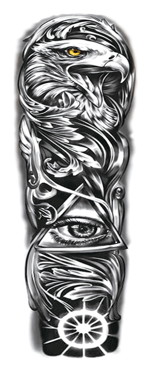 Braço de manga cheia/ Olho de Águia Tatuagem de Osso