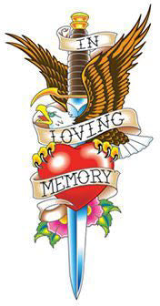 Tatuaje de Águila Vintage In Loving Memory