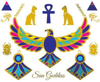 Egyptian Sun Goddess (13 Metallic Tattoos)